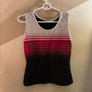Prospirit Gradient White, Hot Pink and Black Tank Top